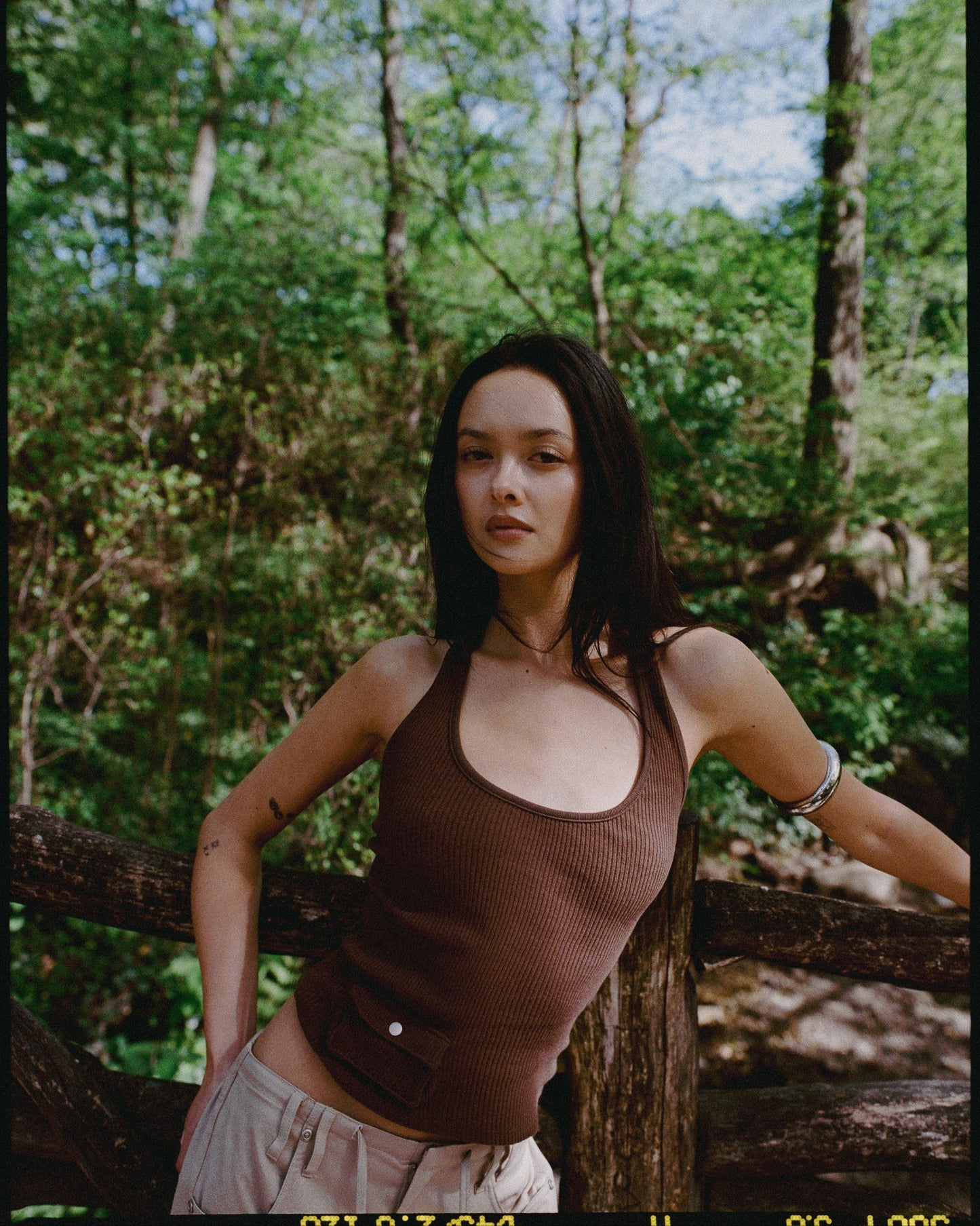 POCKET tank - chocolate brown