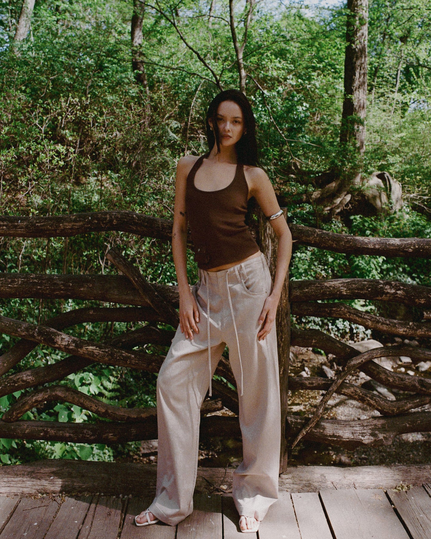 POCKET tank - chocolate brown