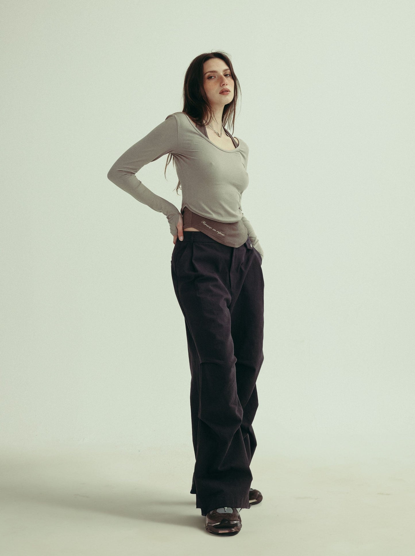*2nd restock* SARAH long sleeve top - cloud grey