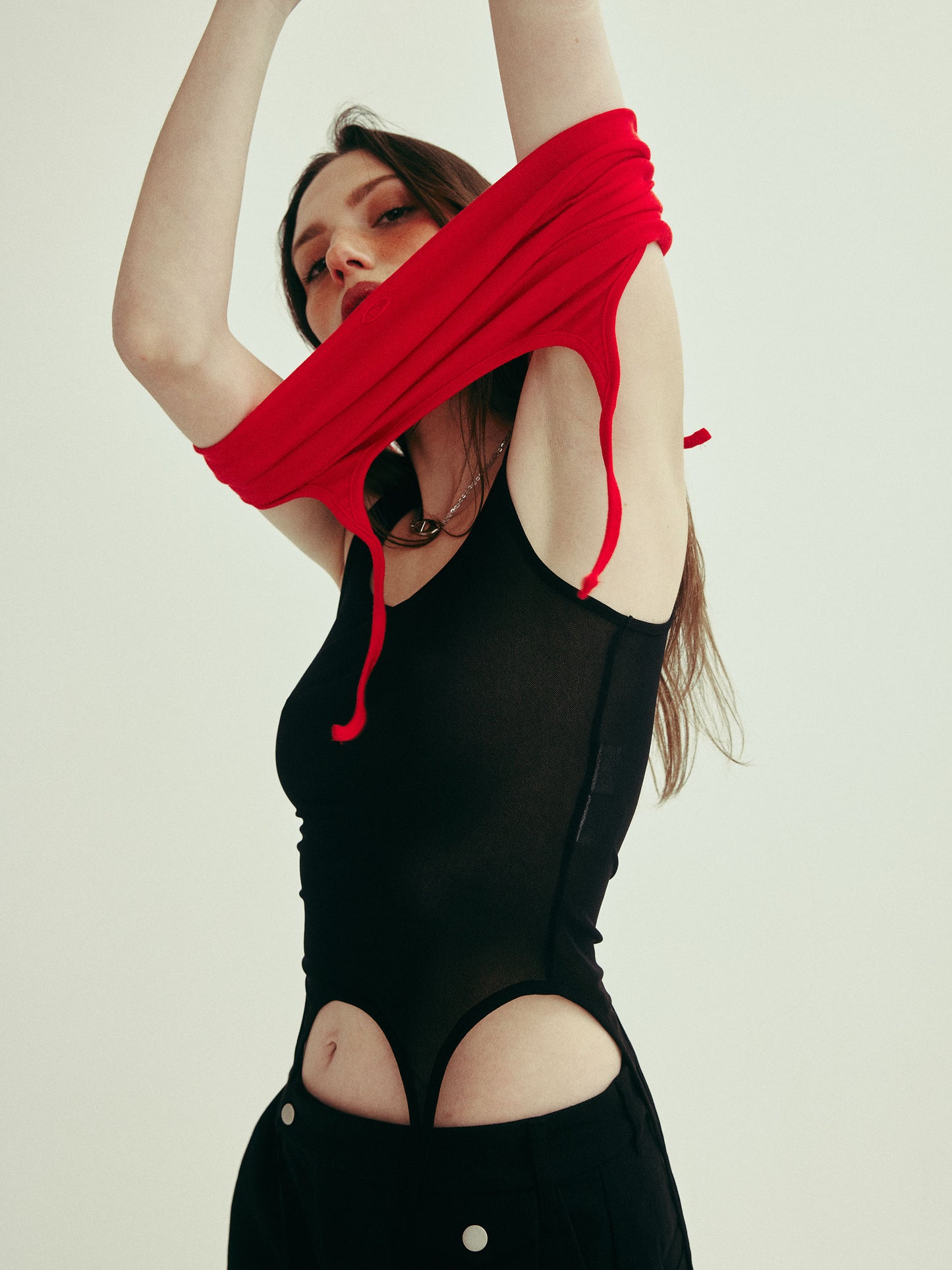 PURA sheer mesh layer tank - ONYX
