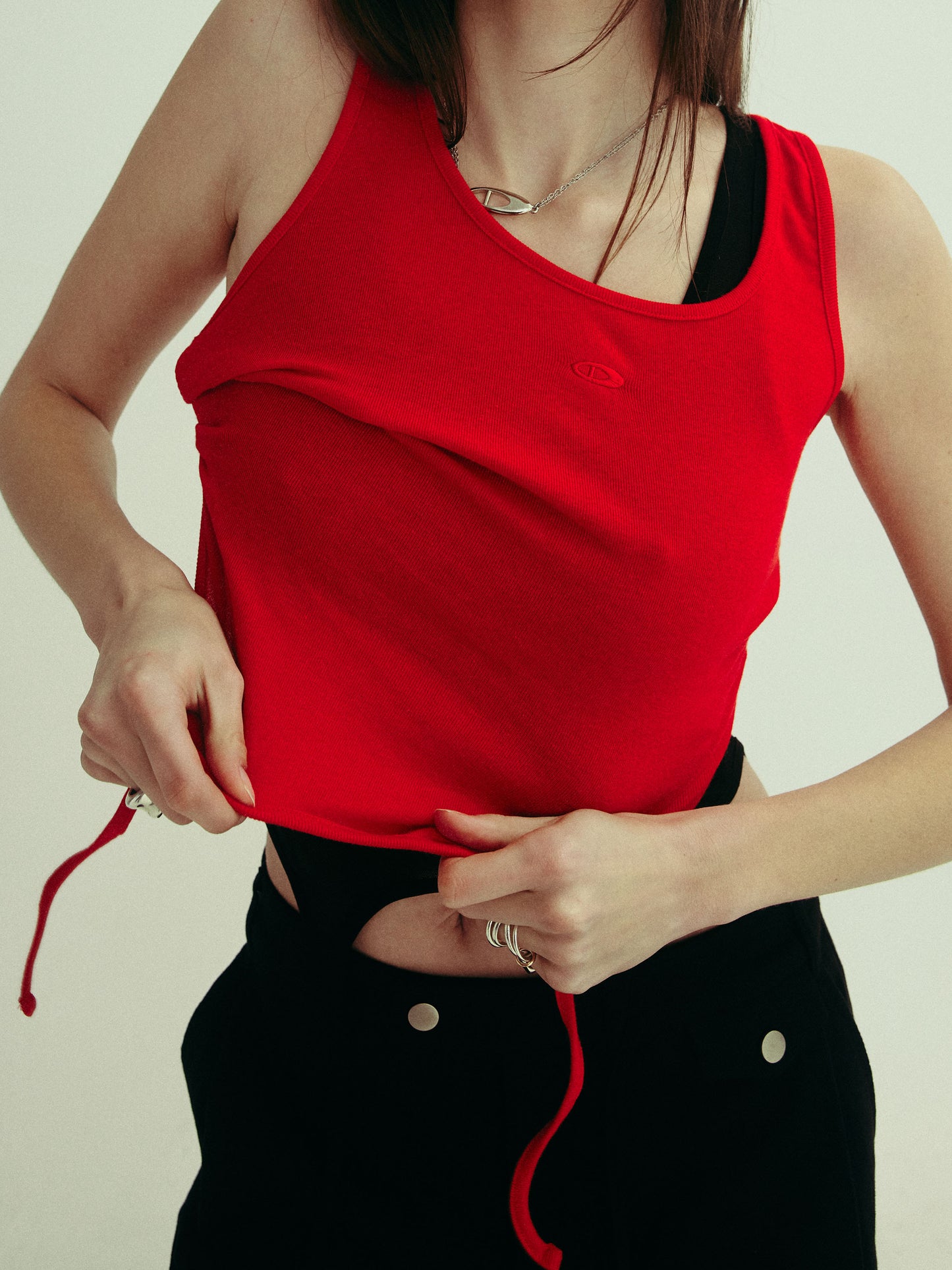 JUSTINE tank - cherry red