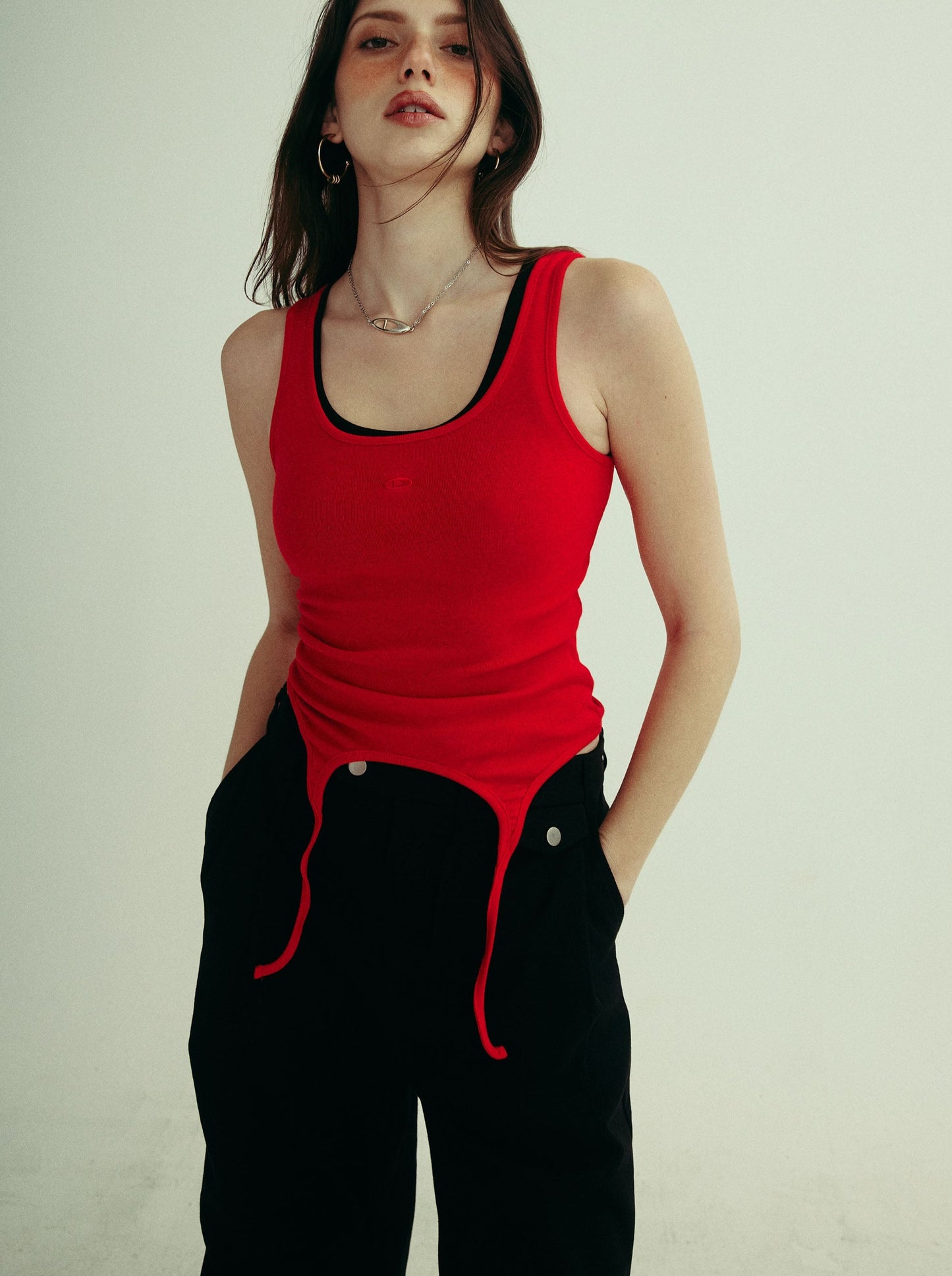 JUSTINE tank - cherry red