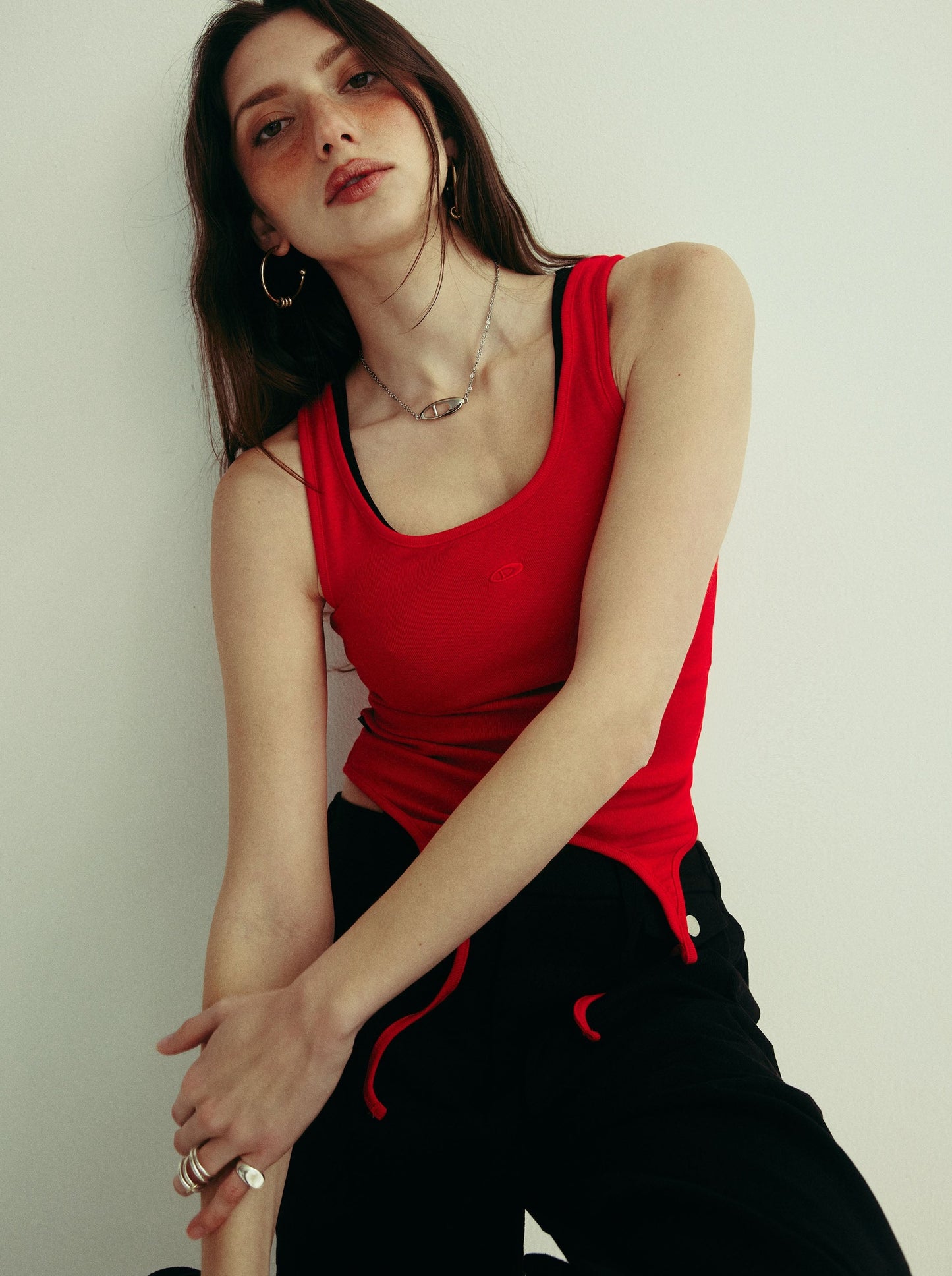 JUSTINE tank - cherry red
