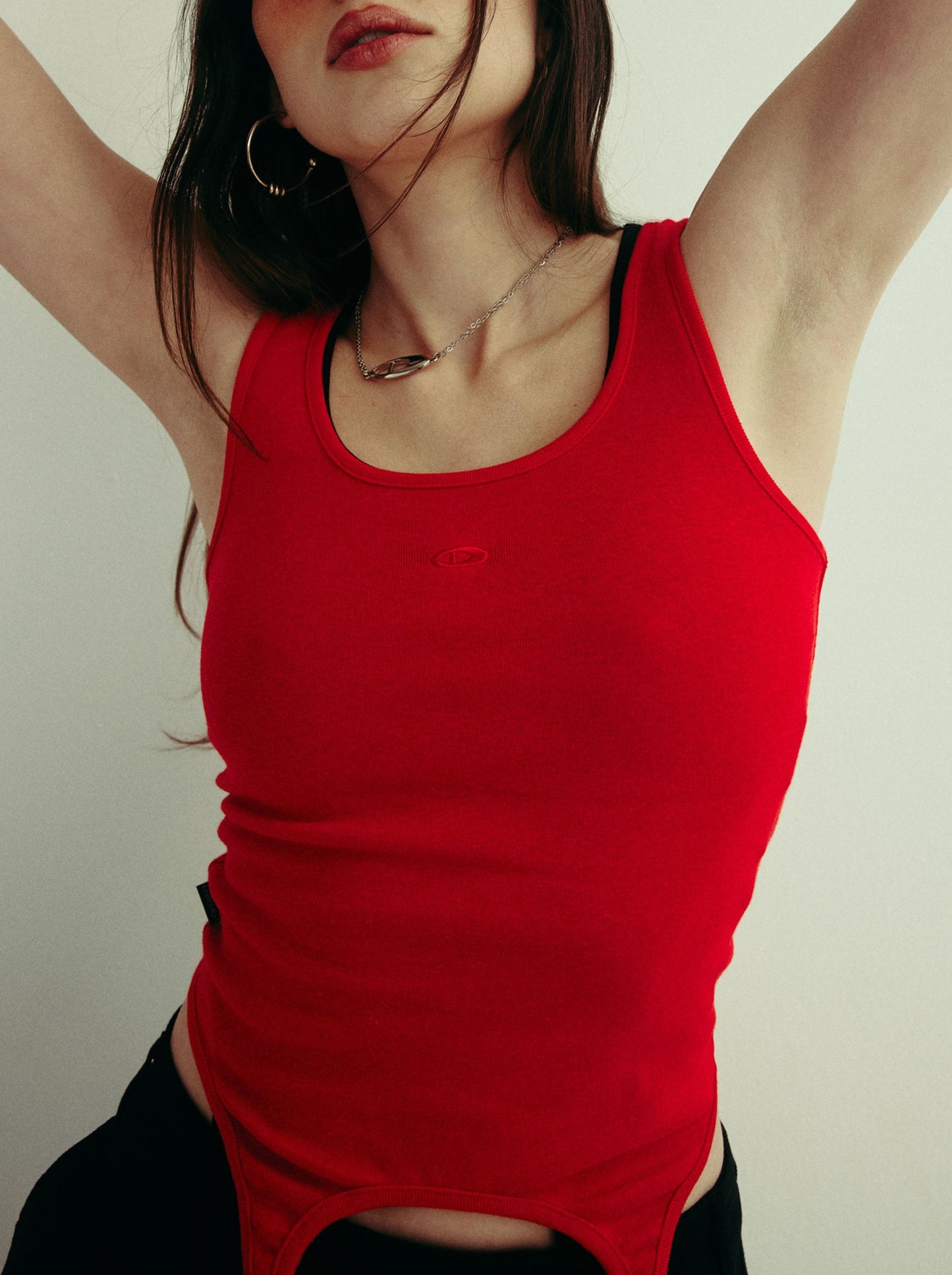 JUSTINE tank - cherry red