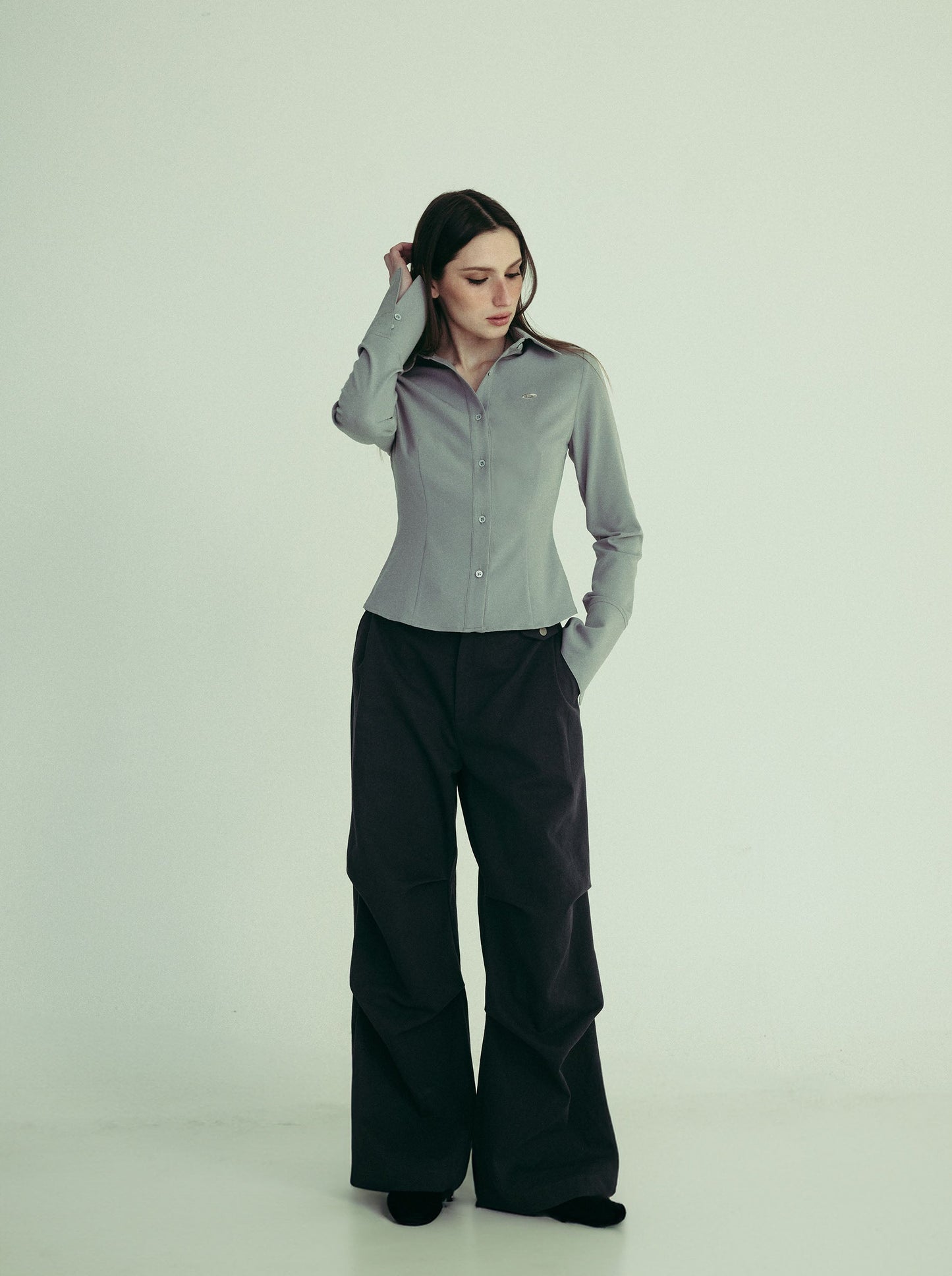 NICOLA shirt - ice grey