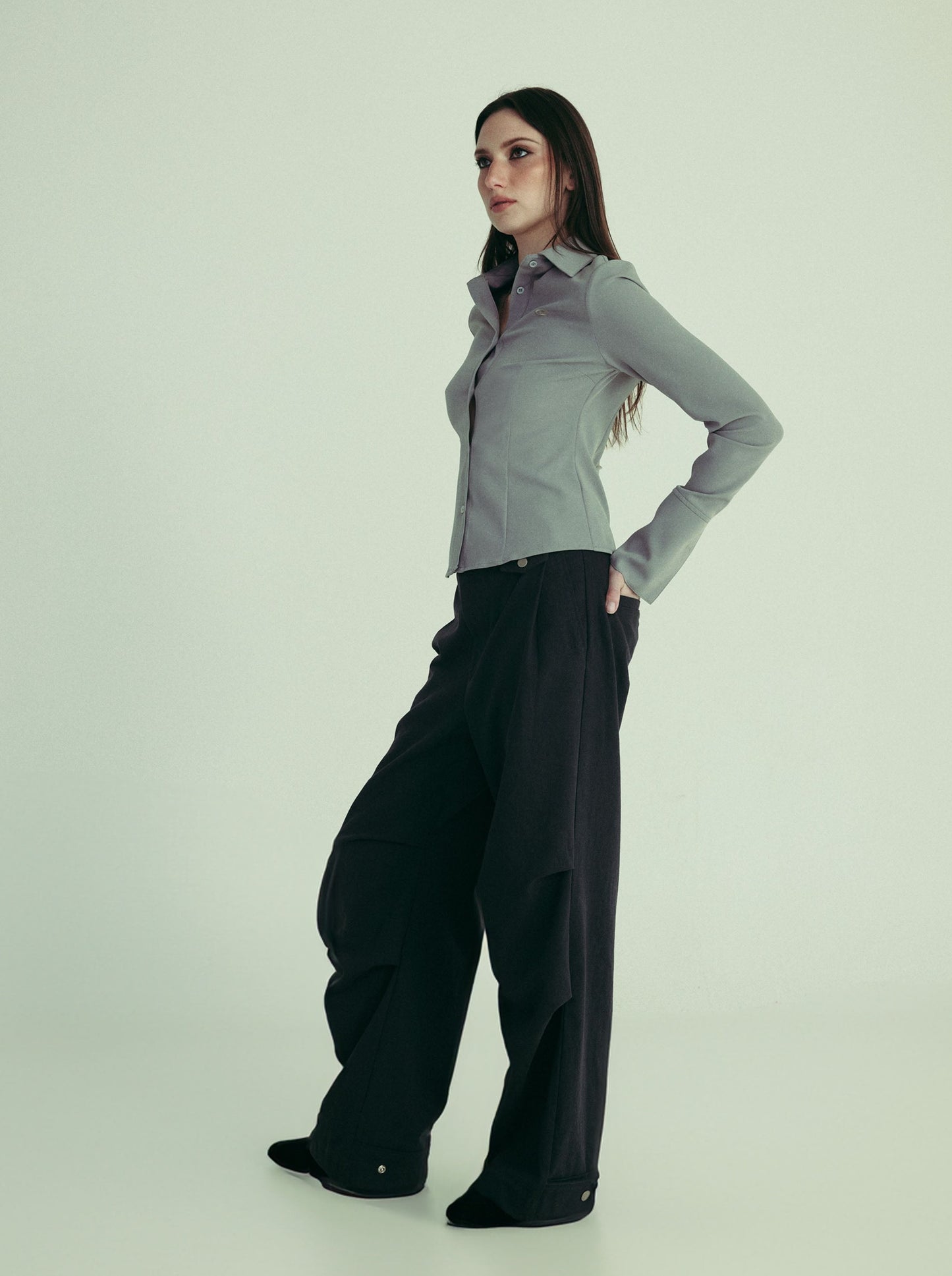 NICOLA shirt - ice grey