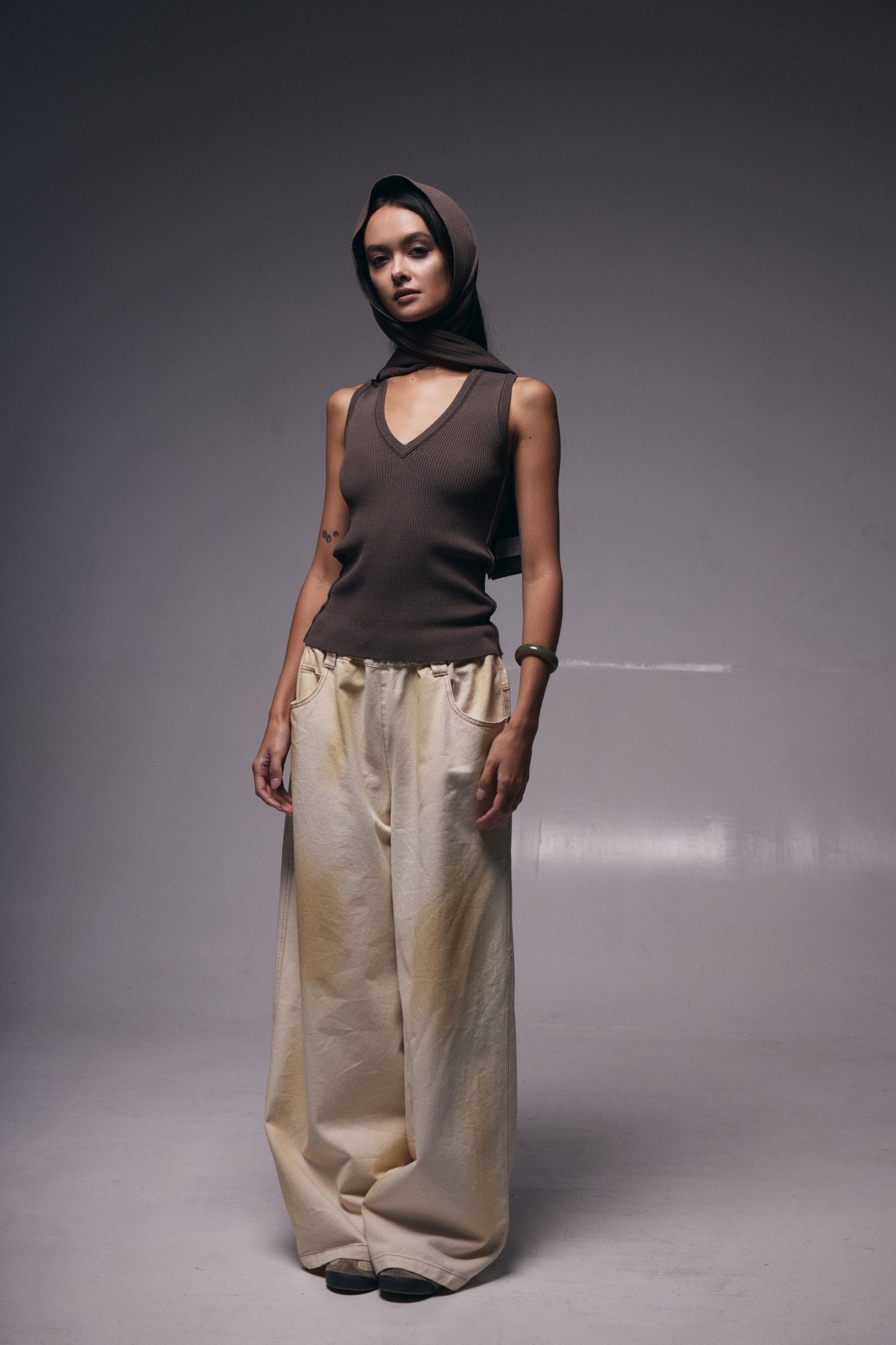 KARO denim pant - burnt white