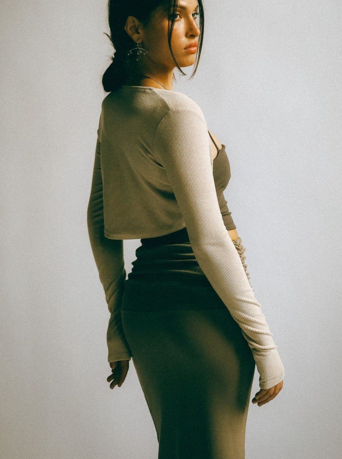 *restocked* NADIA ribbed terry cardigan - beige