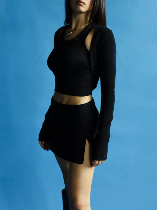 *3rd restock* NADIA ribbed terry cardigan - black