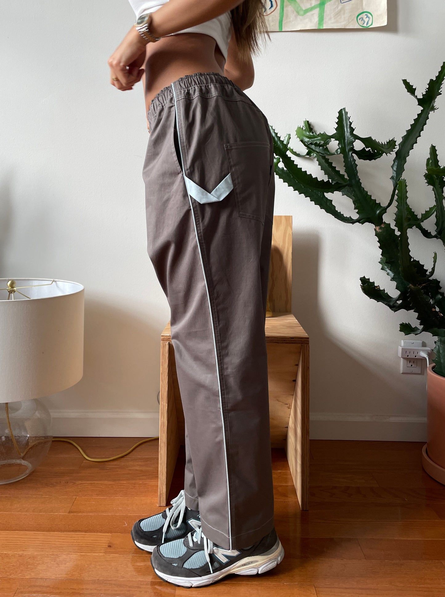 Rivington pants - Charcoal & Sky blue