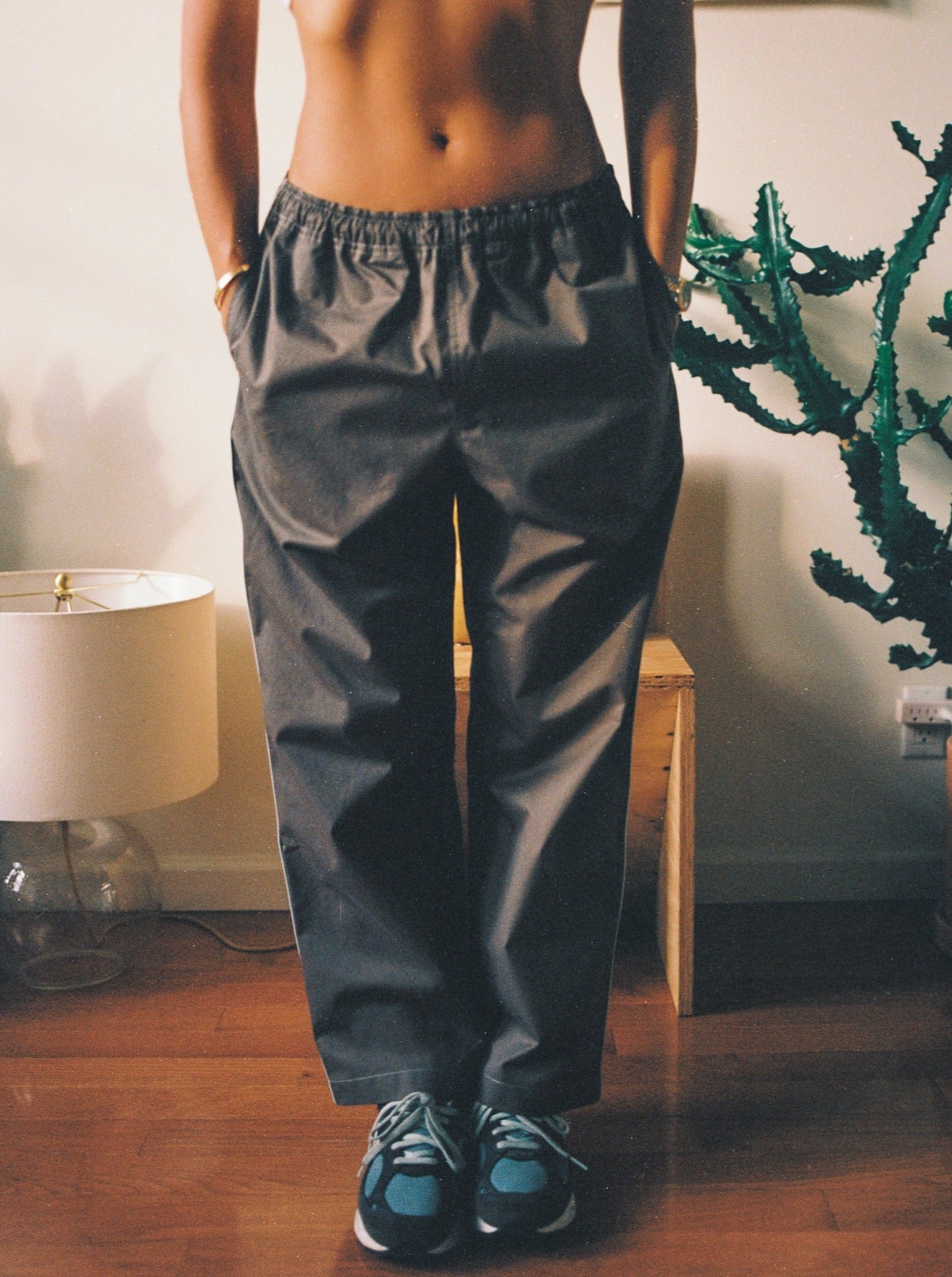 Rivington pants - Charcoal & Sky blue