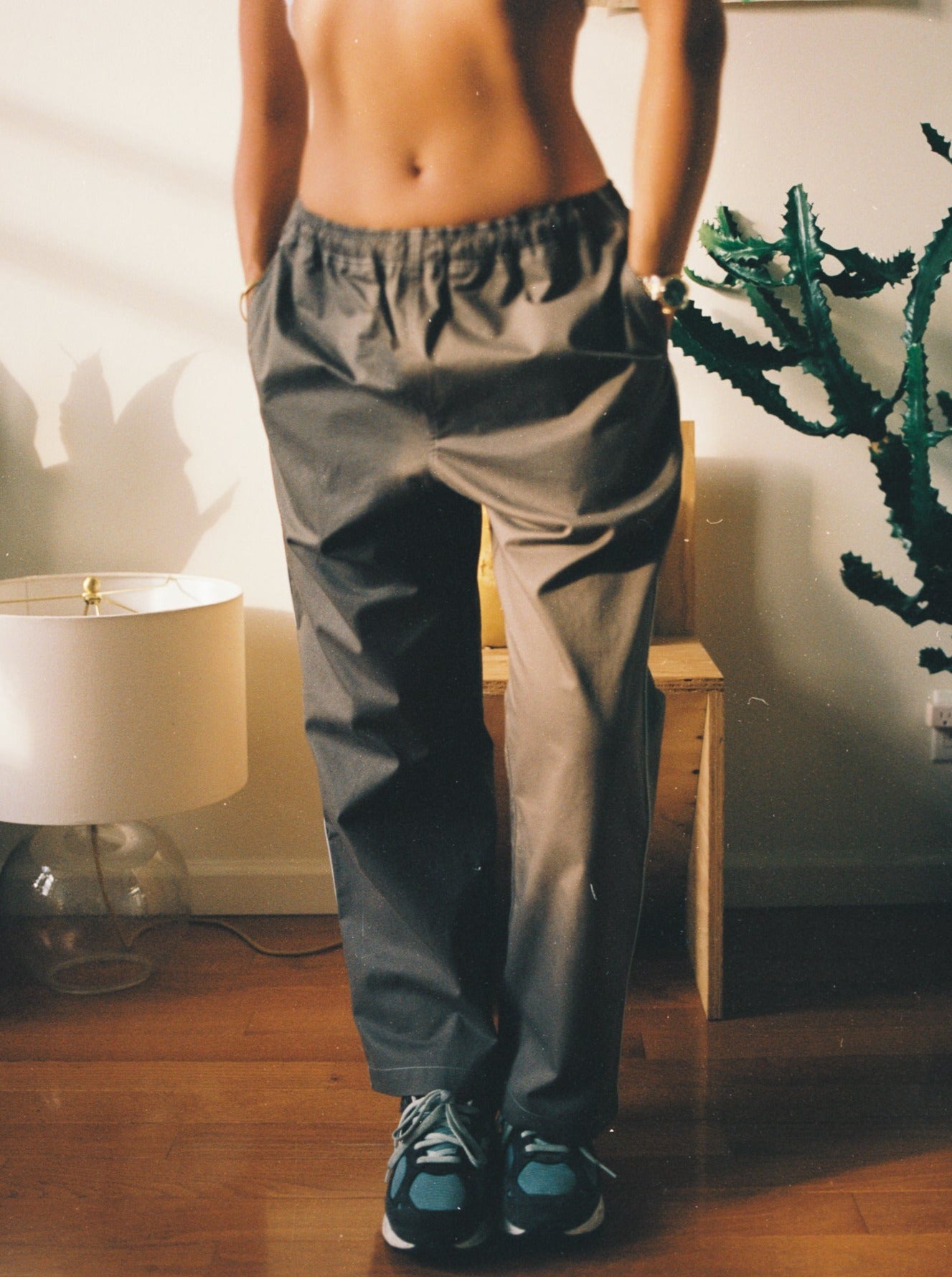 Rivington pants - Charcoal & Sky blue