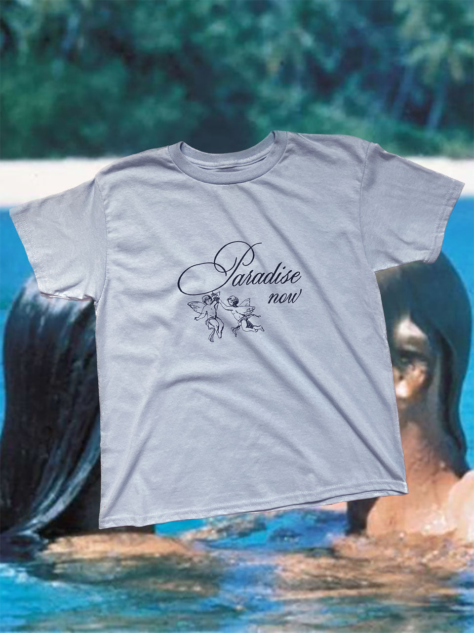 Souvenir tshirt baby blue - paradise now