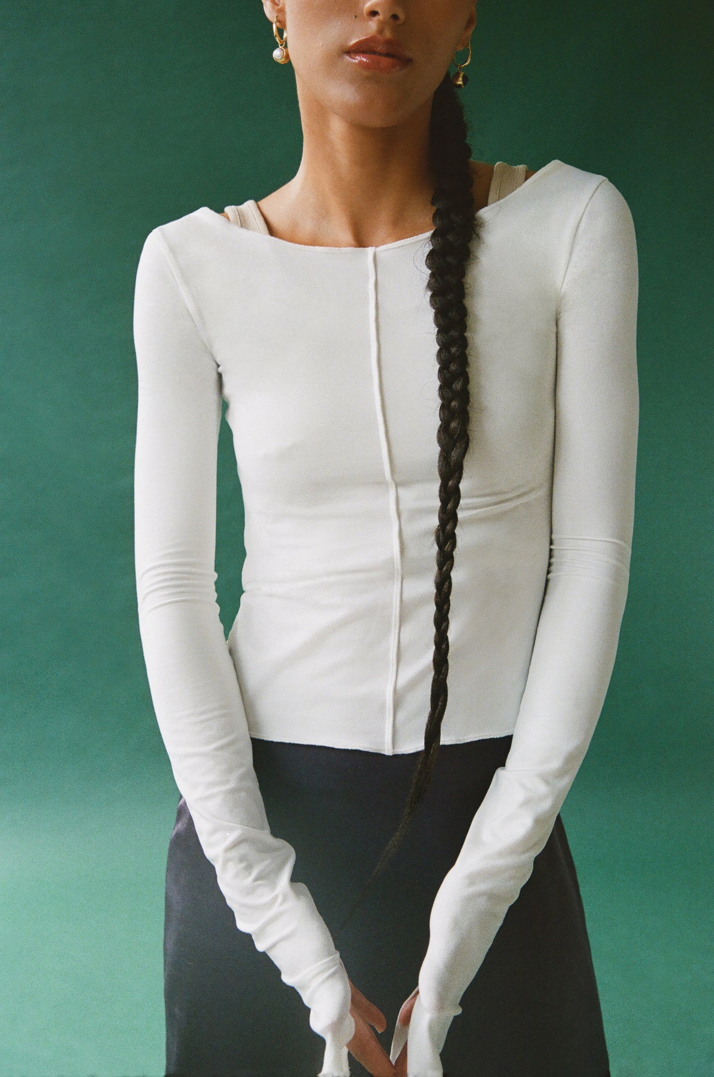 BELLA reversible top - baby powder