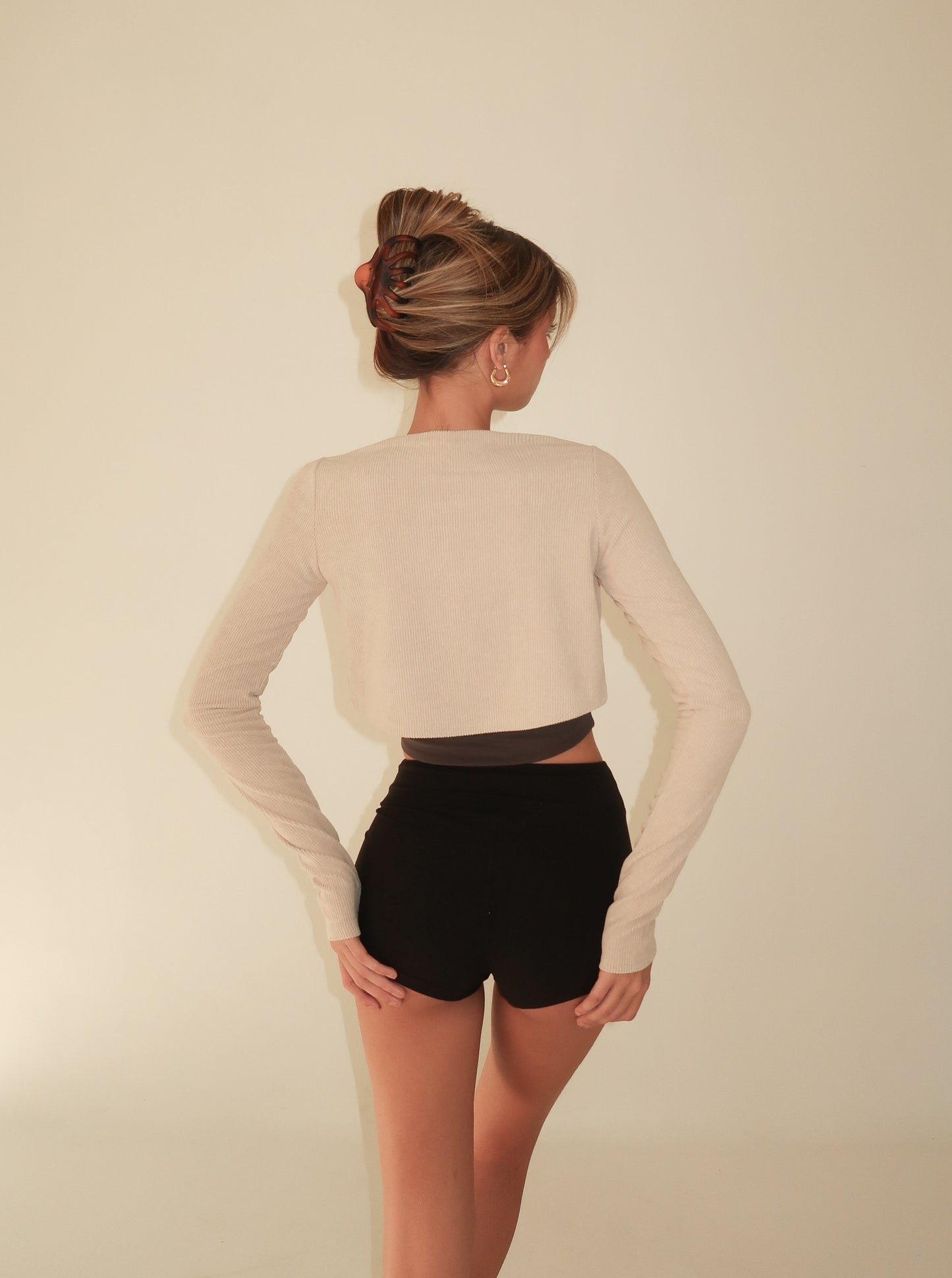 *restocked* NADIA ribbed terry cardigan - beige
