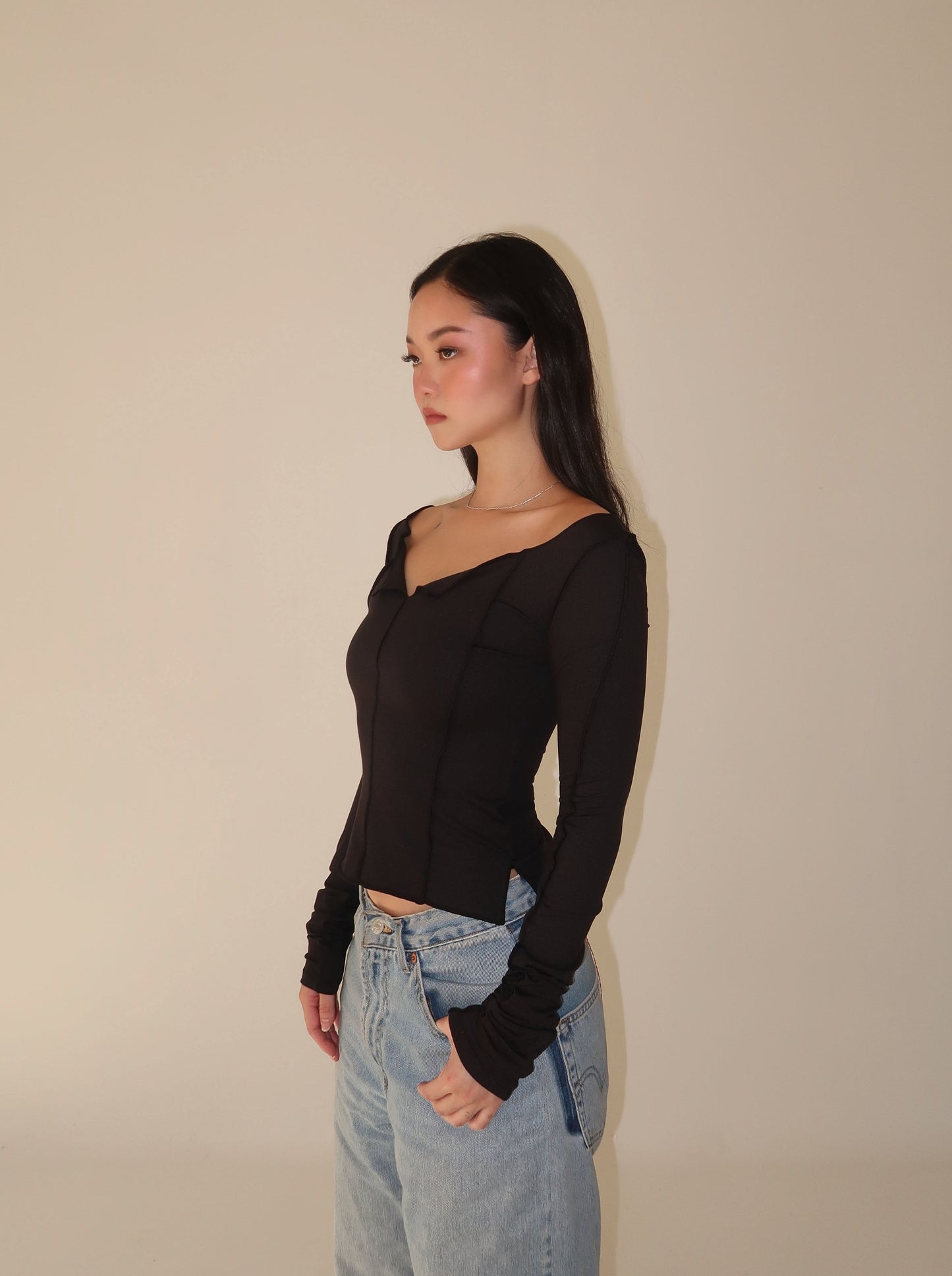 *3nd reorder* LAGOM LITE reversible top - black