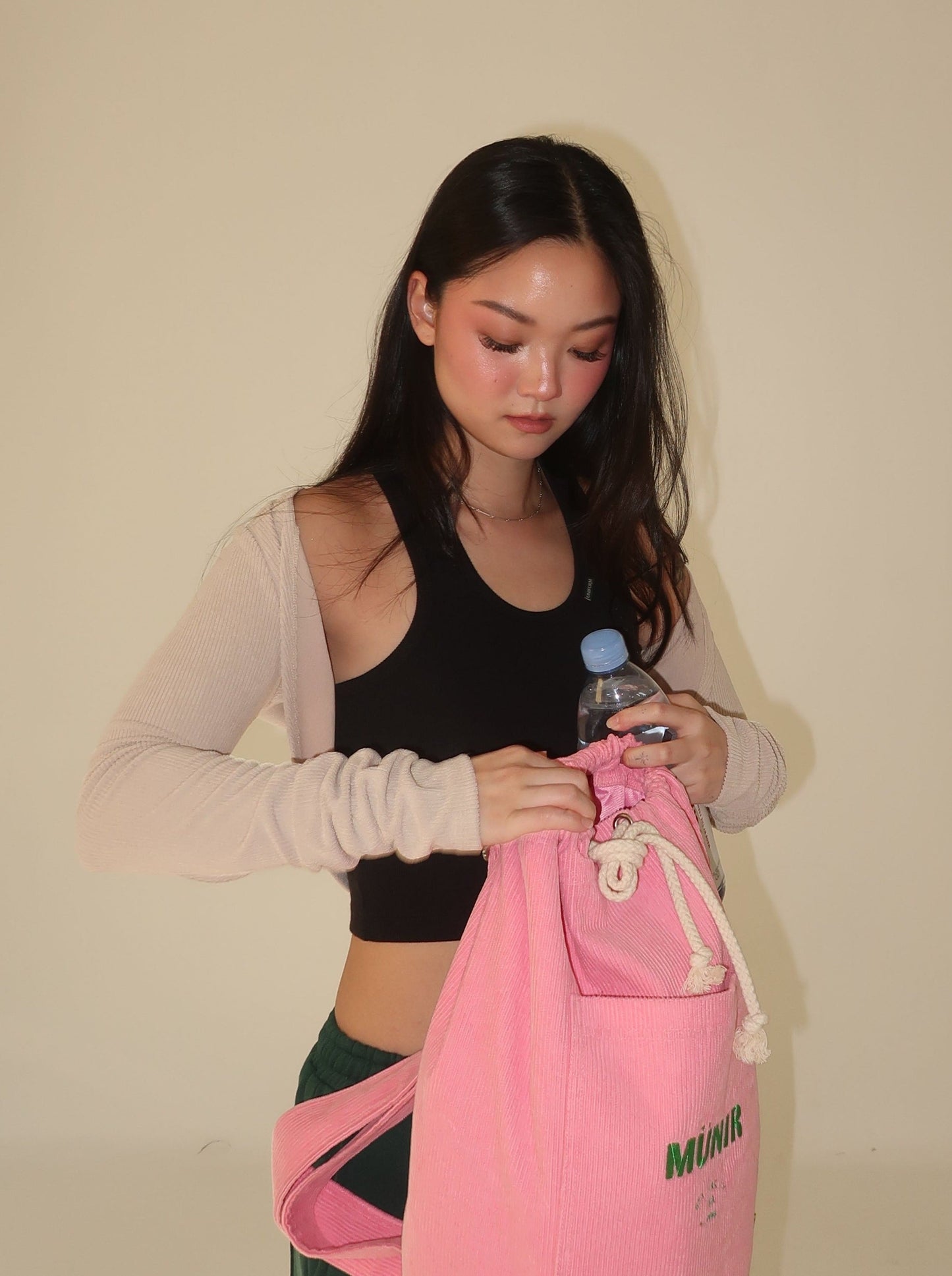 *restocked* NADIA ribbed terry cardigan - beige