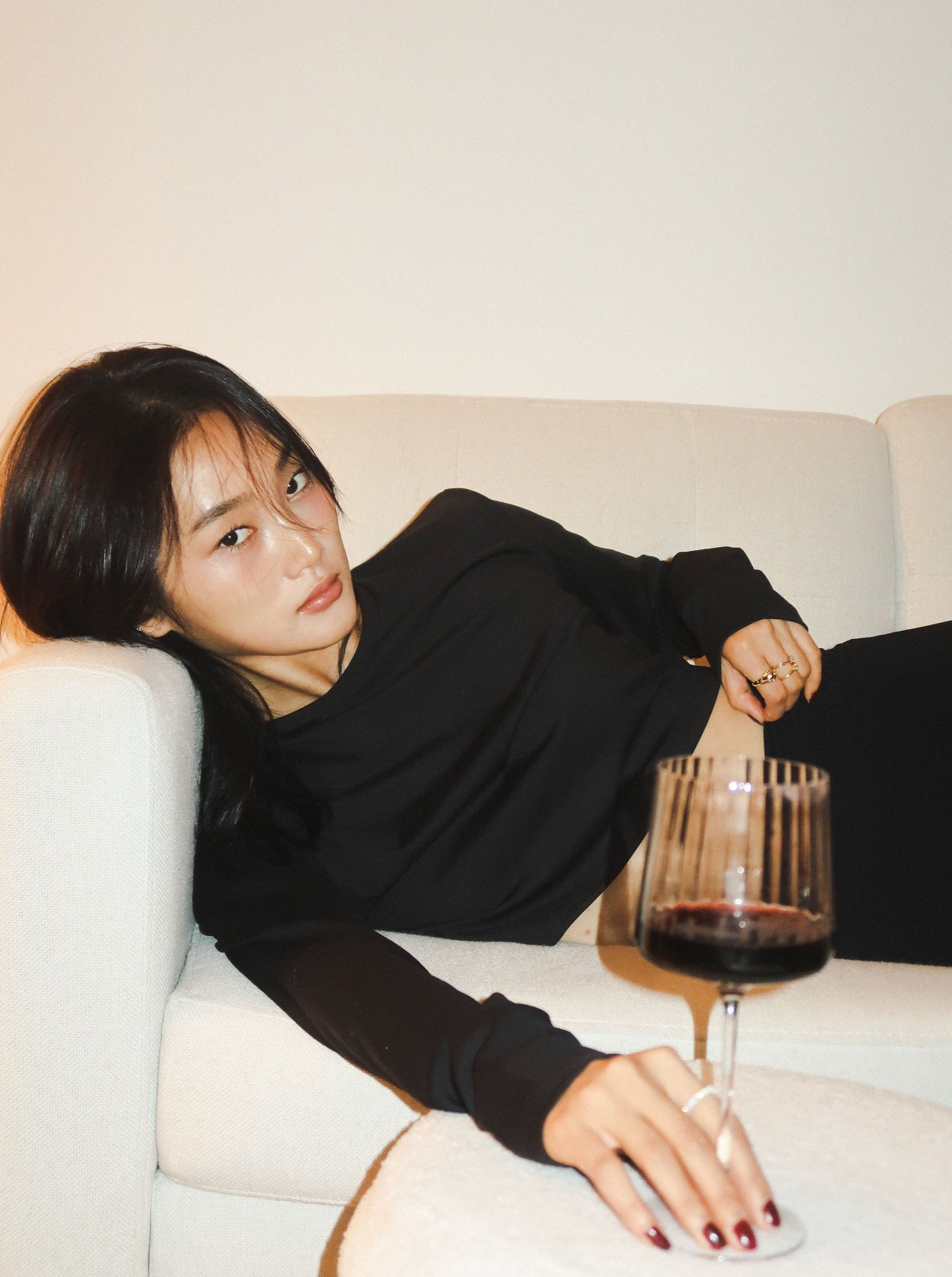 VIDA long sleeve cropped t-shirt - black