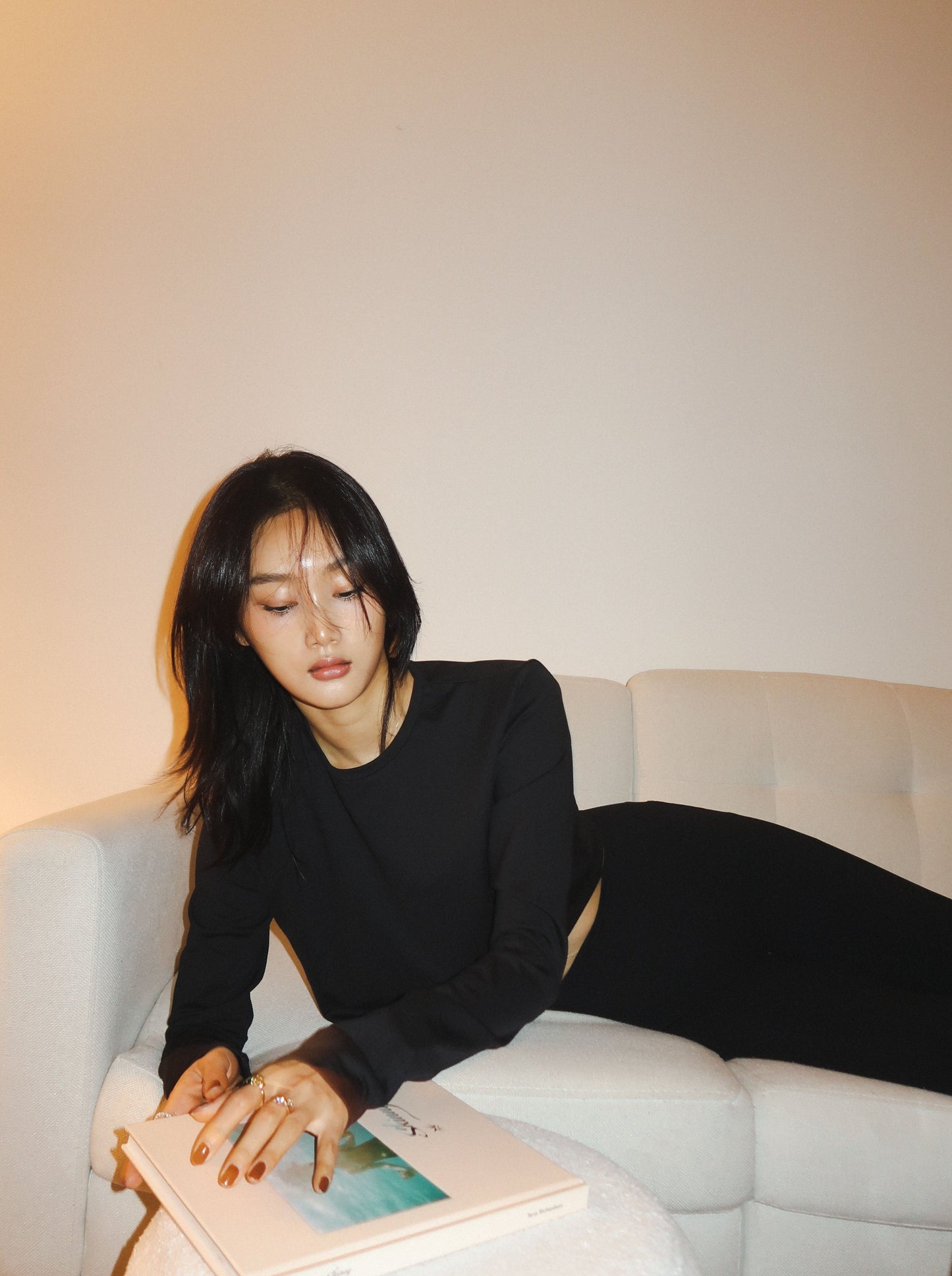 VIDA long sleeve cropped t-shirt - black