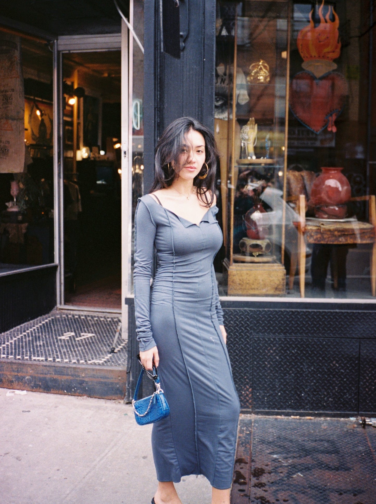 LAGOM LITE long dress - blue grey