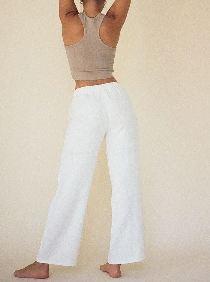 ASHER linen work pants - ivory