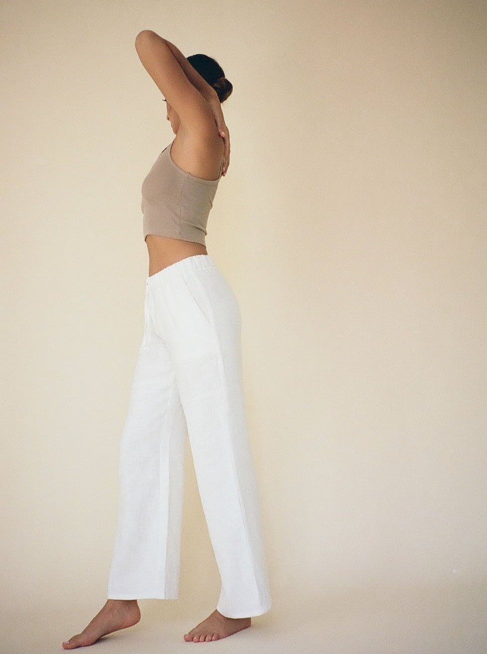 ASHER linen work pants - ivory