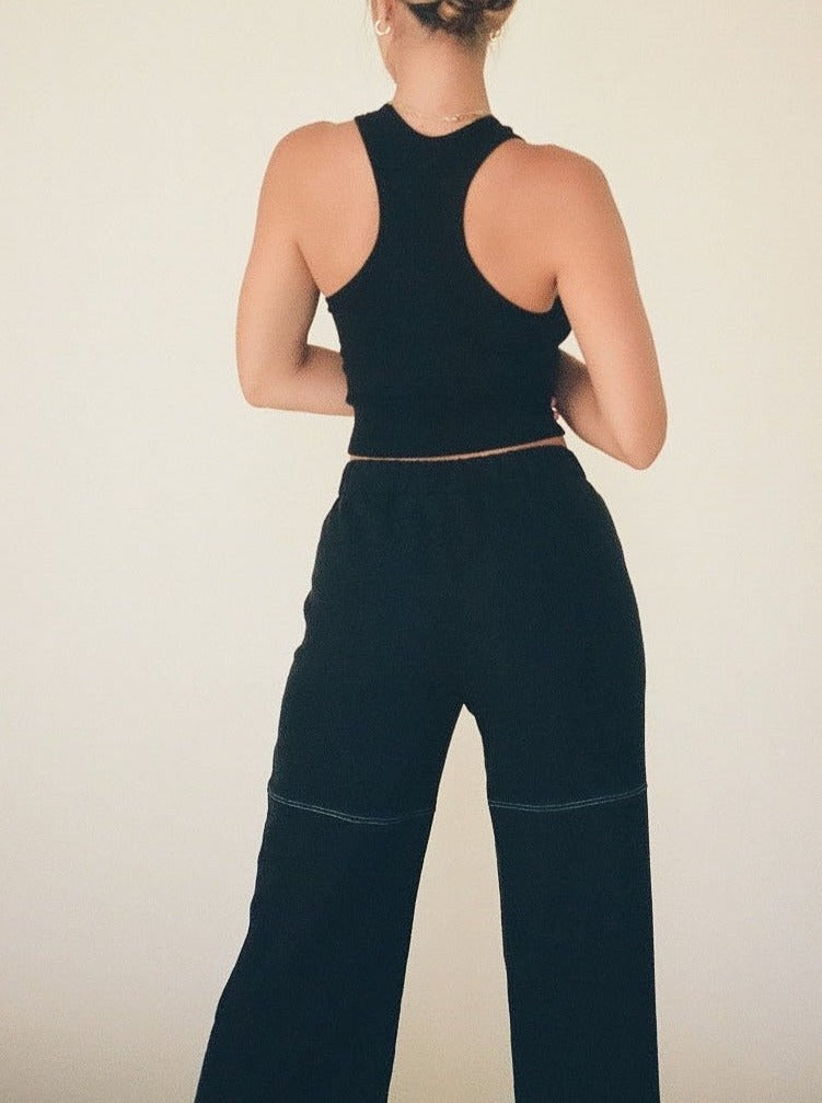 ASHER linen work pants - black