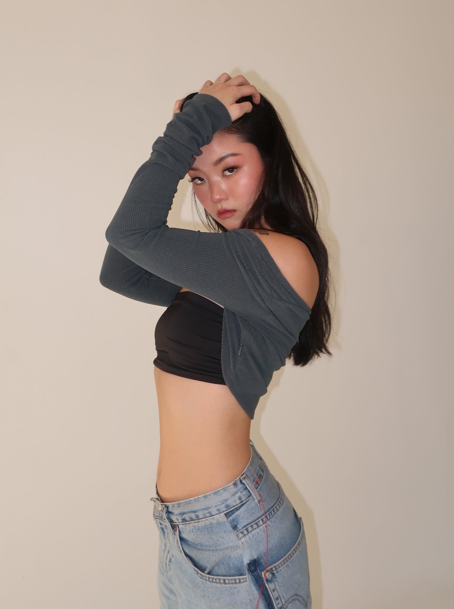*new color* NADIA ribbed terry cardigan - green