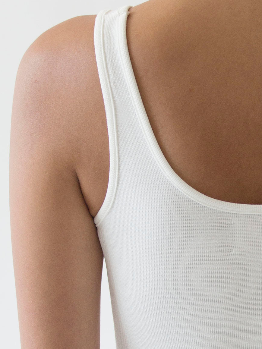 ISA pique tank top - white