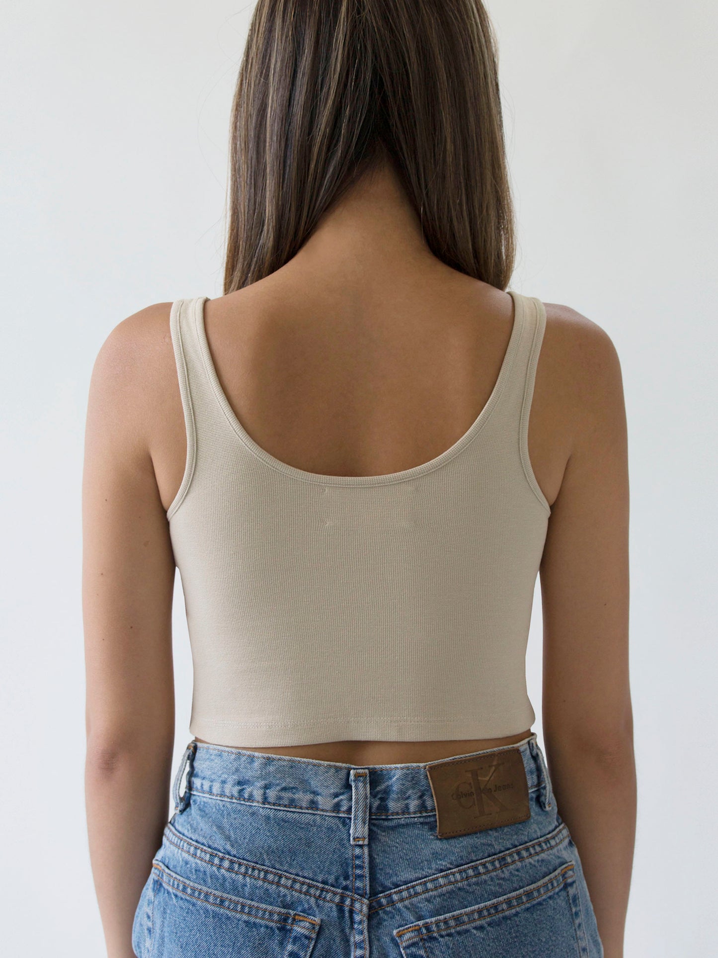 ISA pique tank top - oatmeal