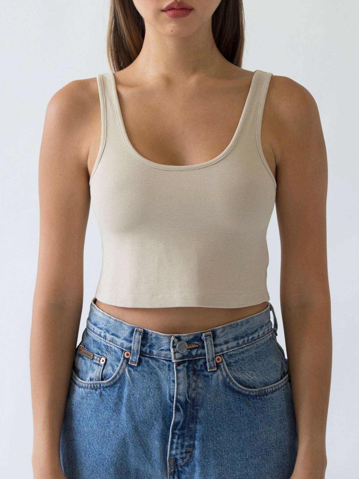 ISA pique tank top - oatmeal