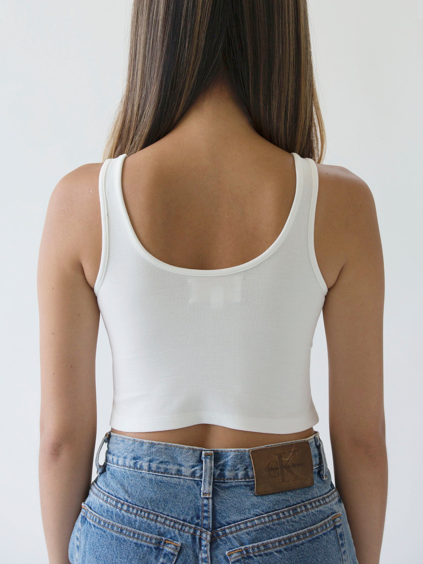 ISA pique tank top - white