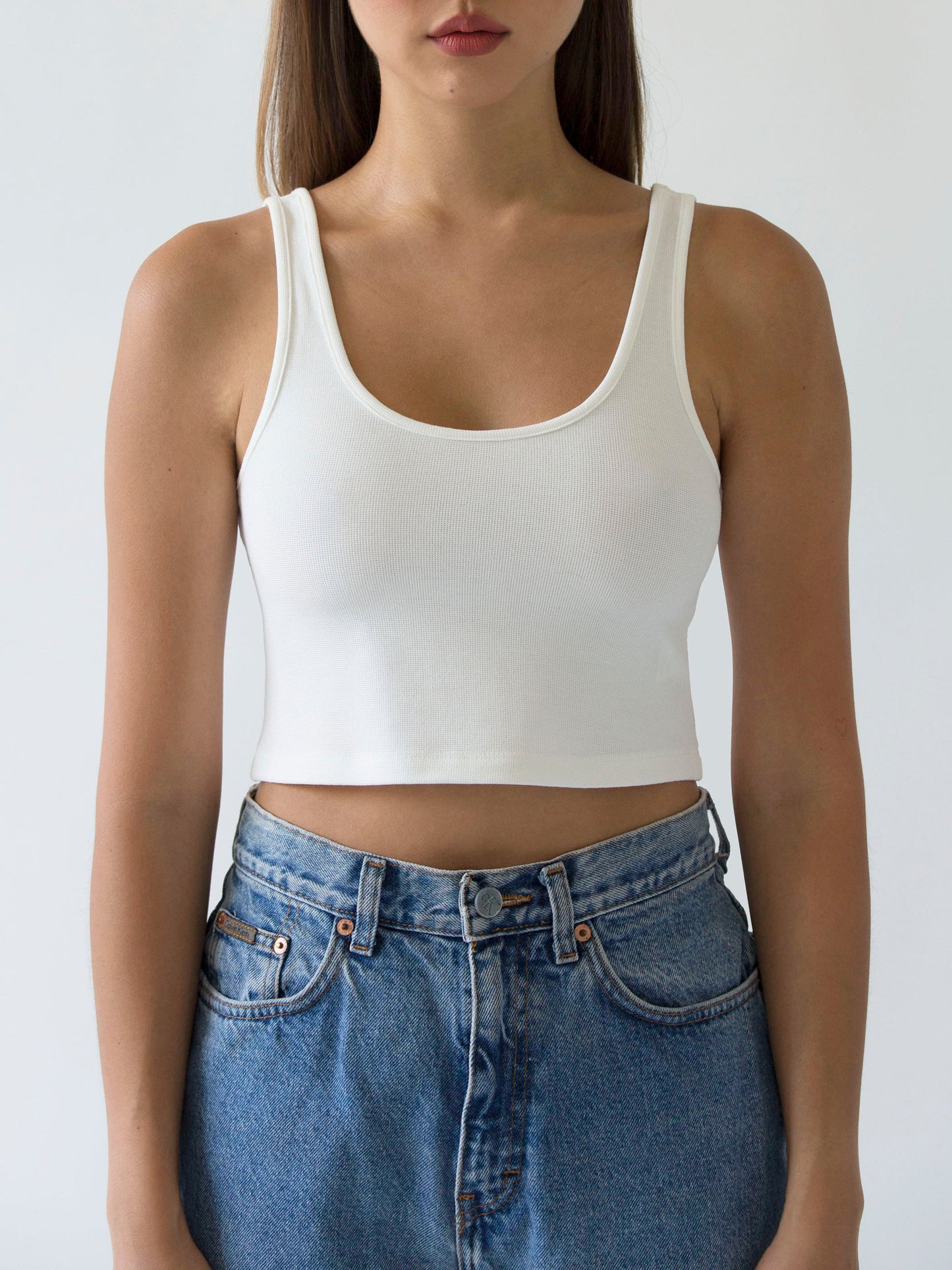 ISA pique tank top - white