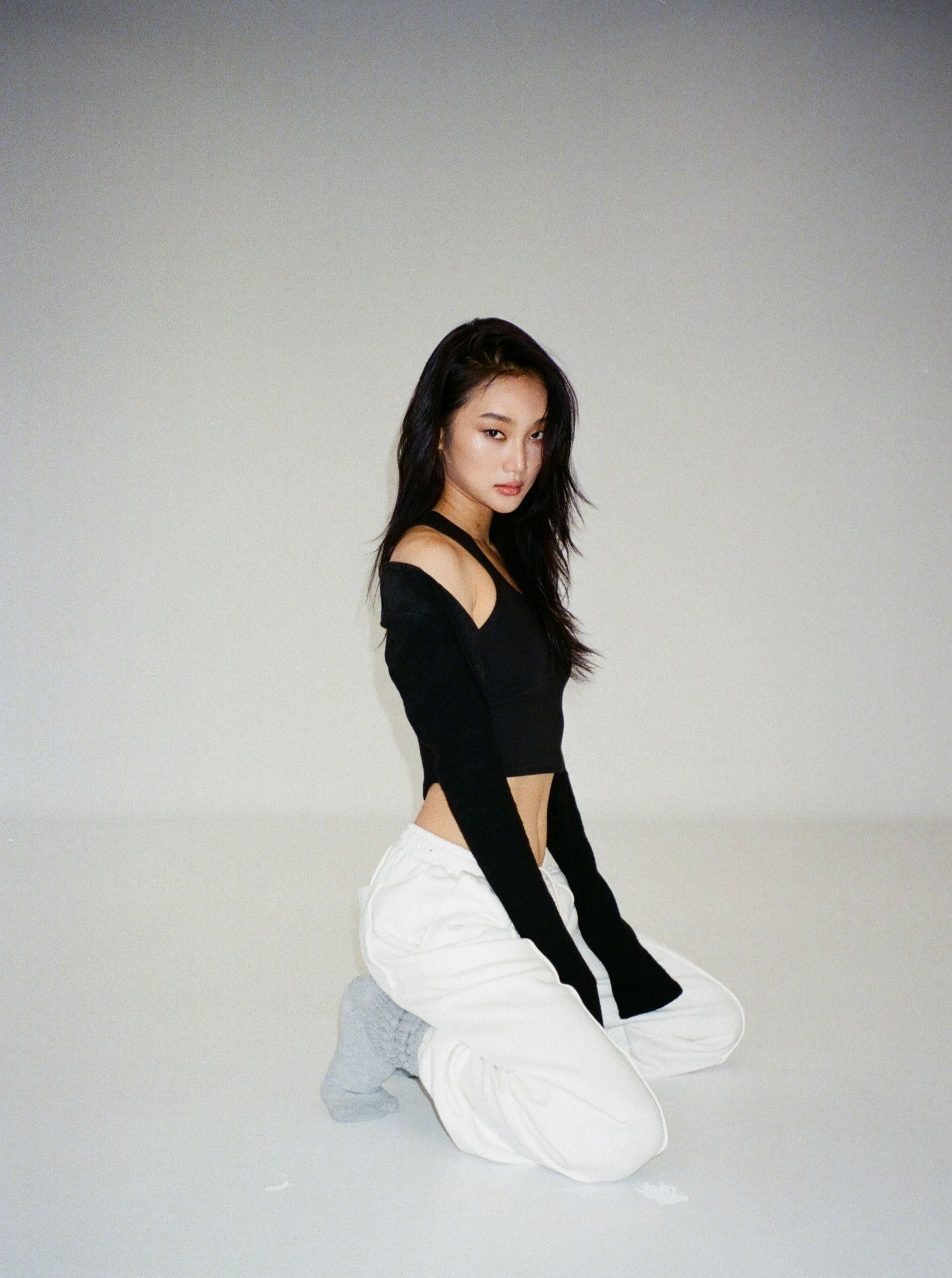 MARION oversized pintuck sweatpants - powder white