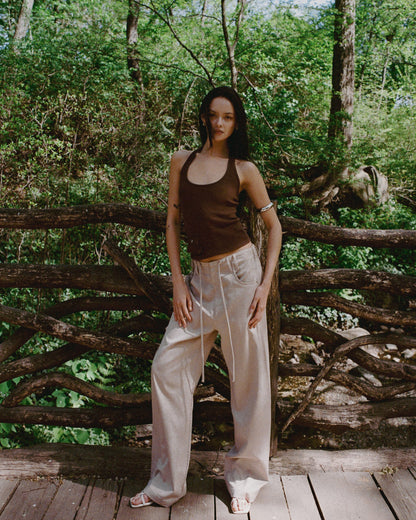 POCKET tank - chocolate brown