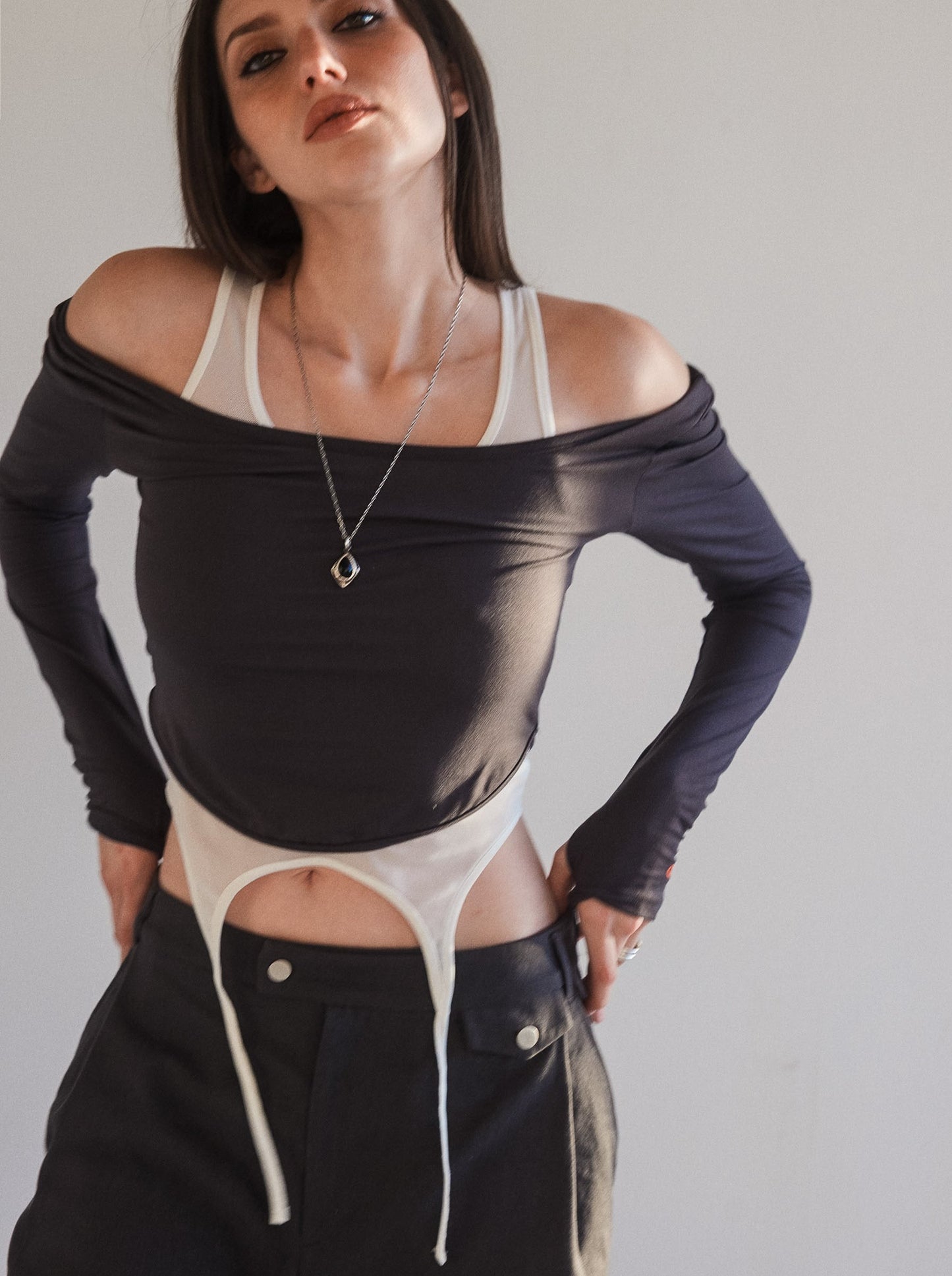 PURA sheer mesh layer tank - blanc