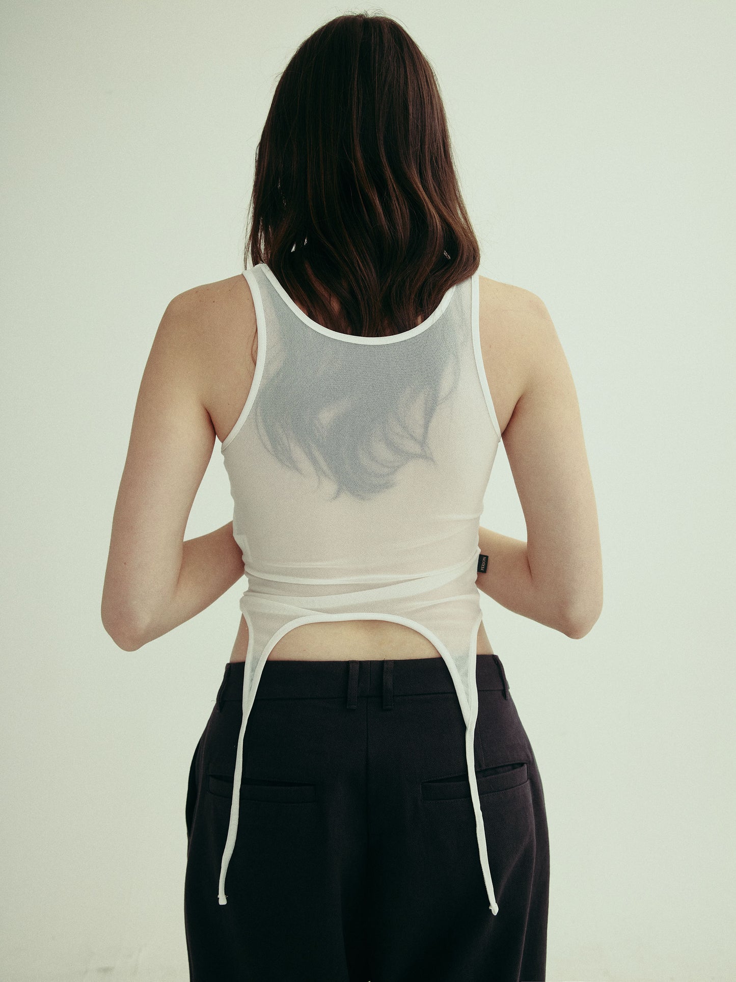 PURA sheer mesh layer tank - blanc