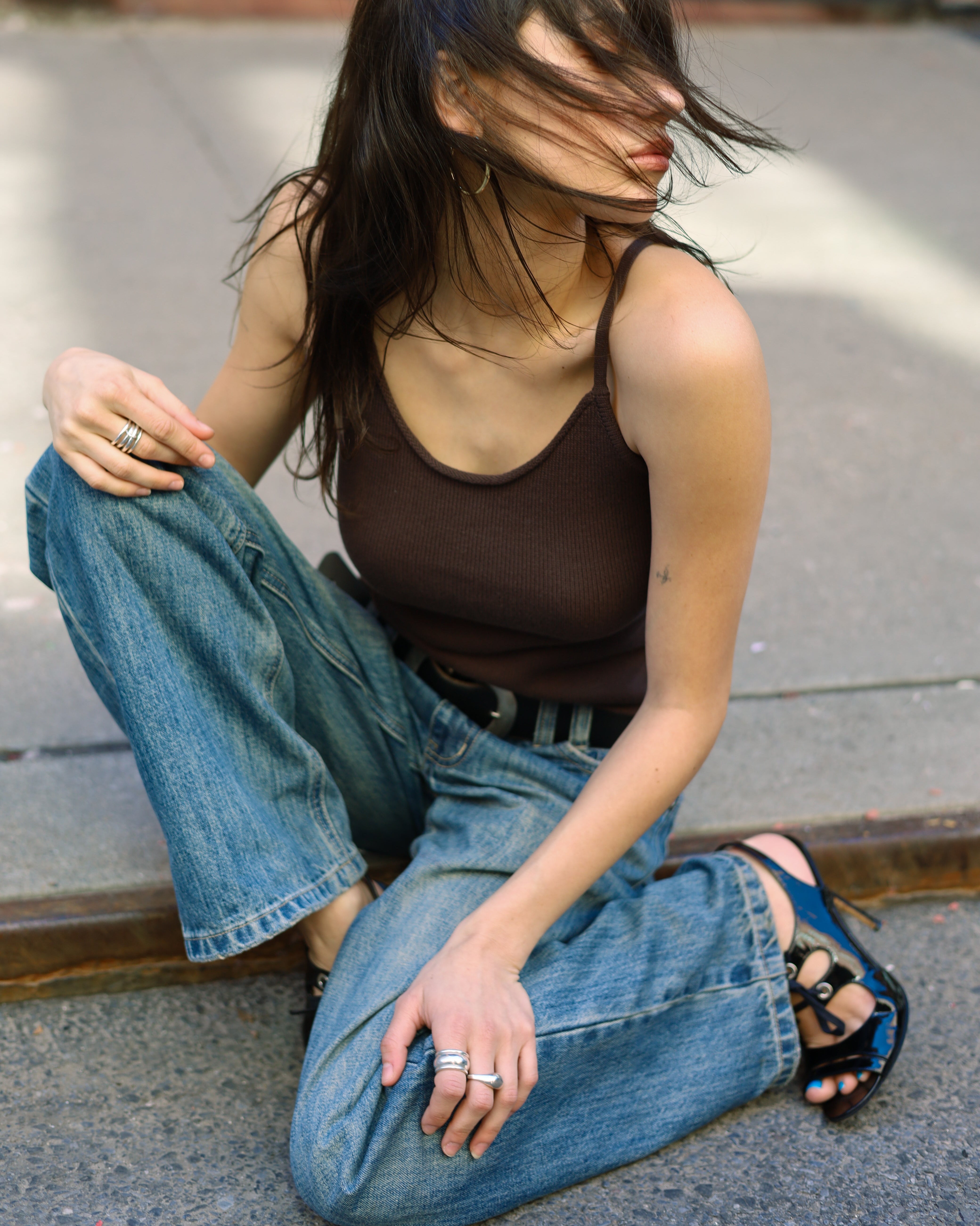 SHIFT knit tank - chocolate – uniform person