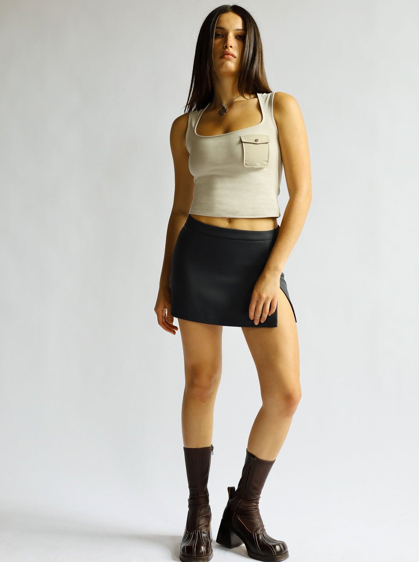 UNIFORM mini skirt - uniform grey