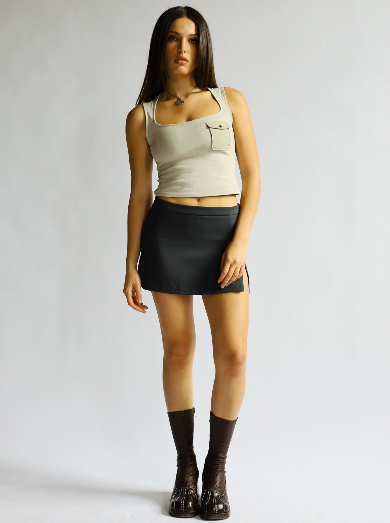 UNIFORM mini skirt - uniform grey