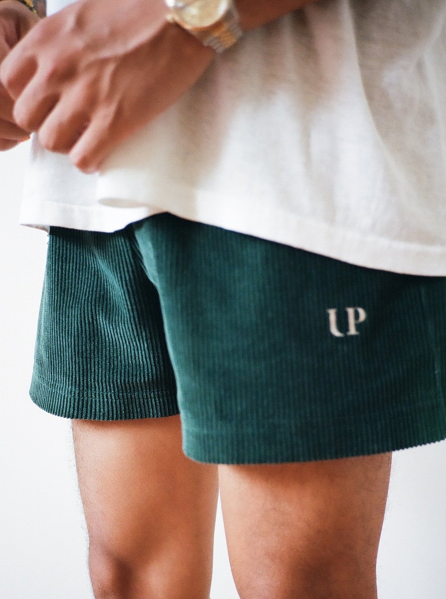 UNIFORM corduroy shorts - hunter green