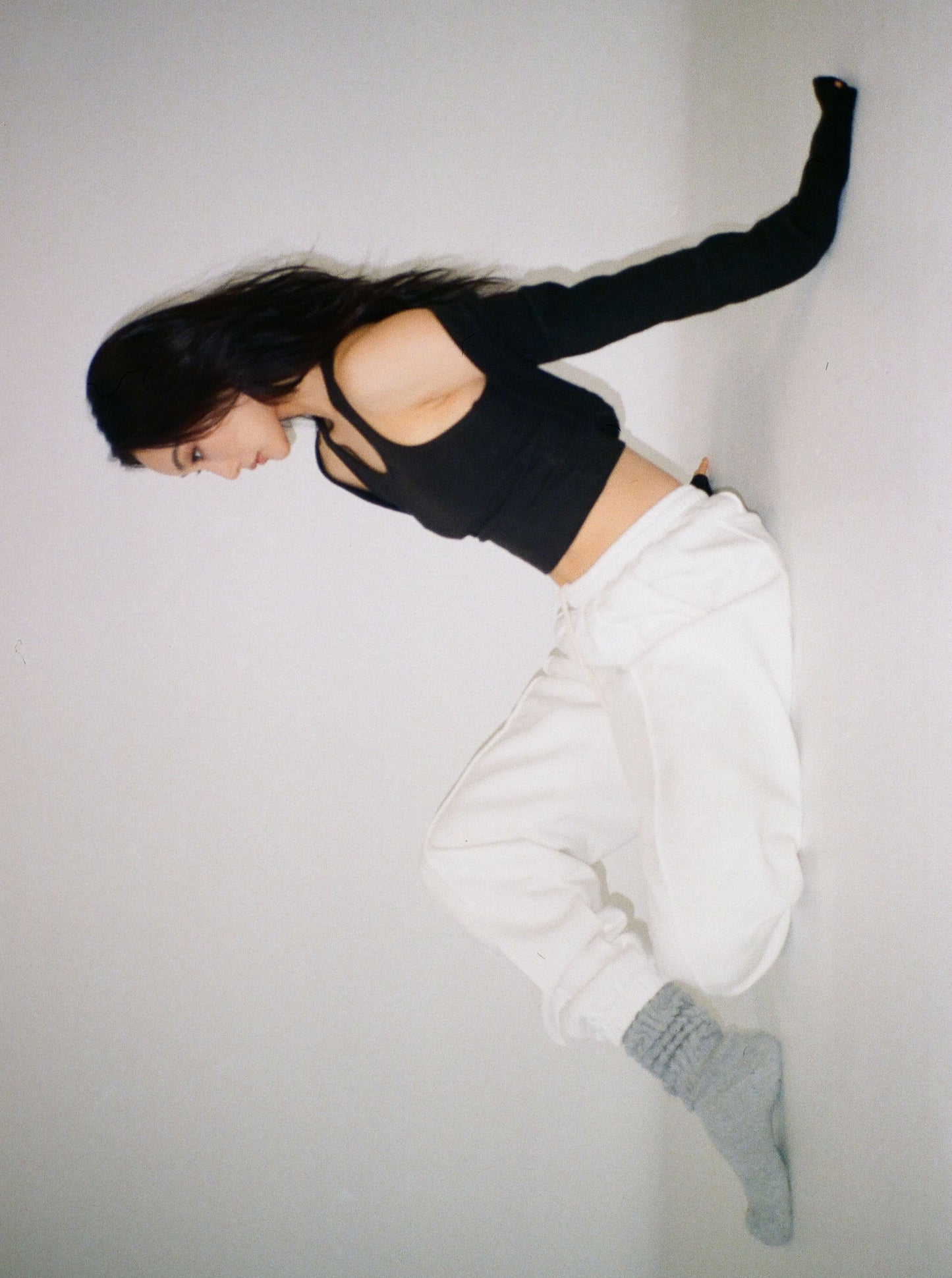 MARION oversized pintuck sweatpants - powder white
