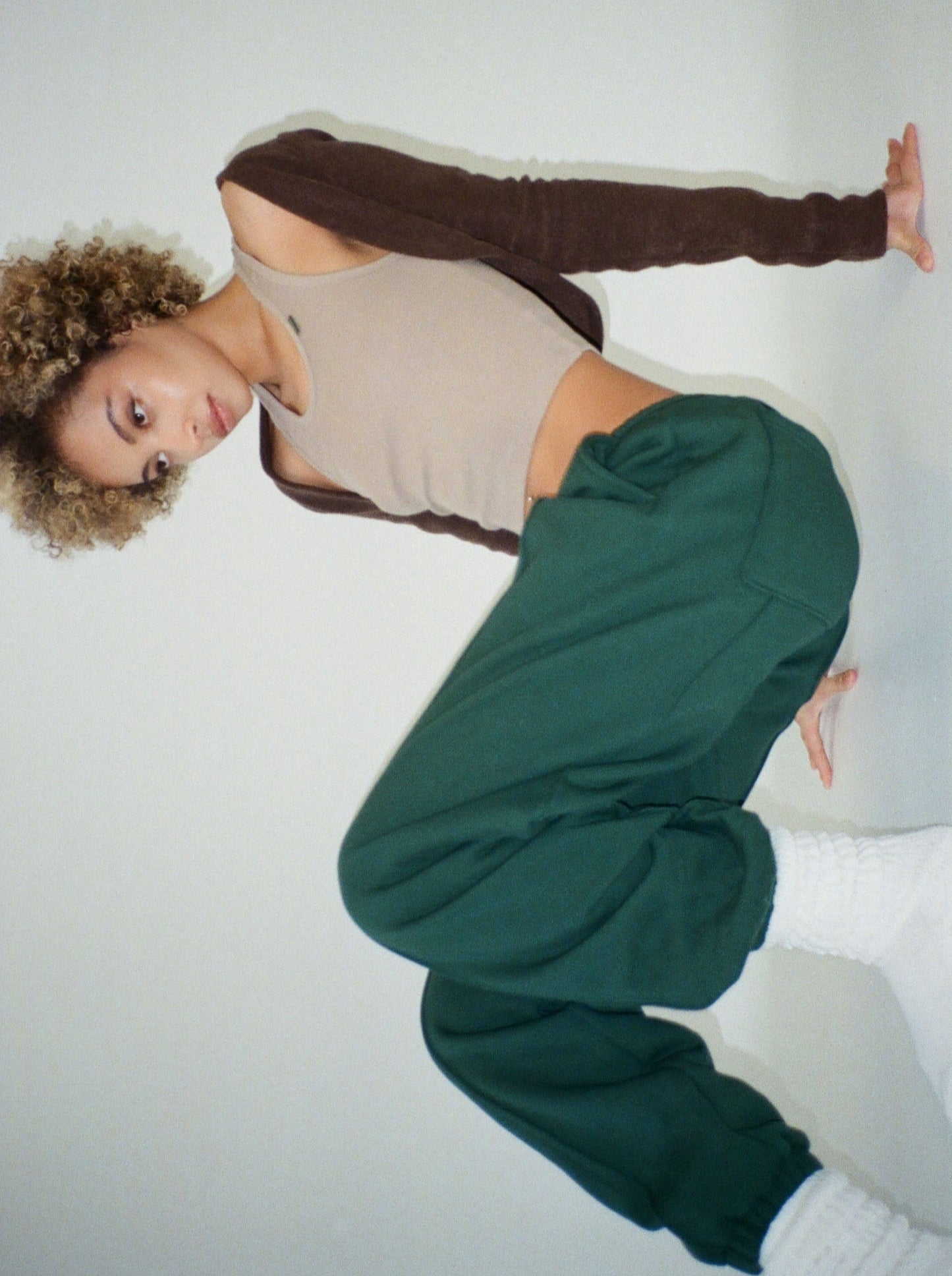 MARION oversized pintuck sweatpants - hunter green