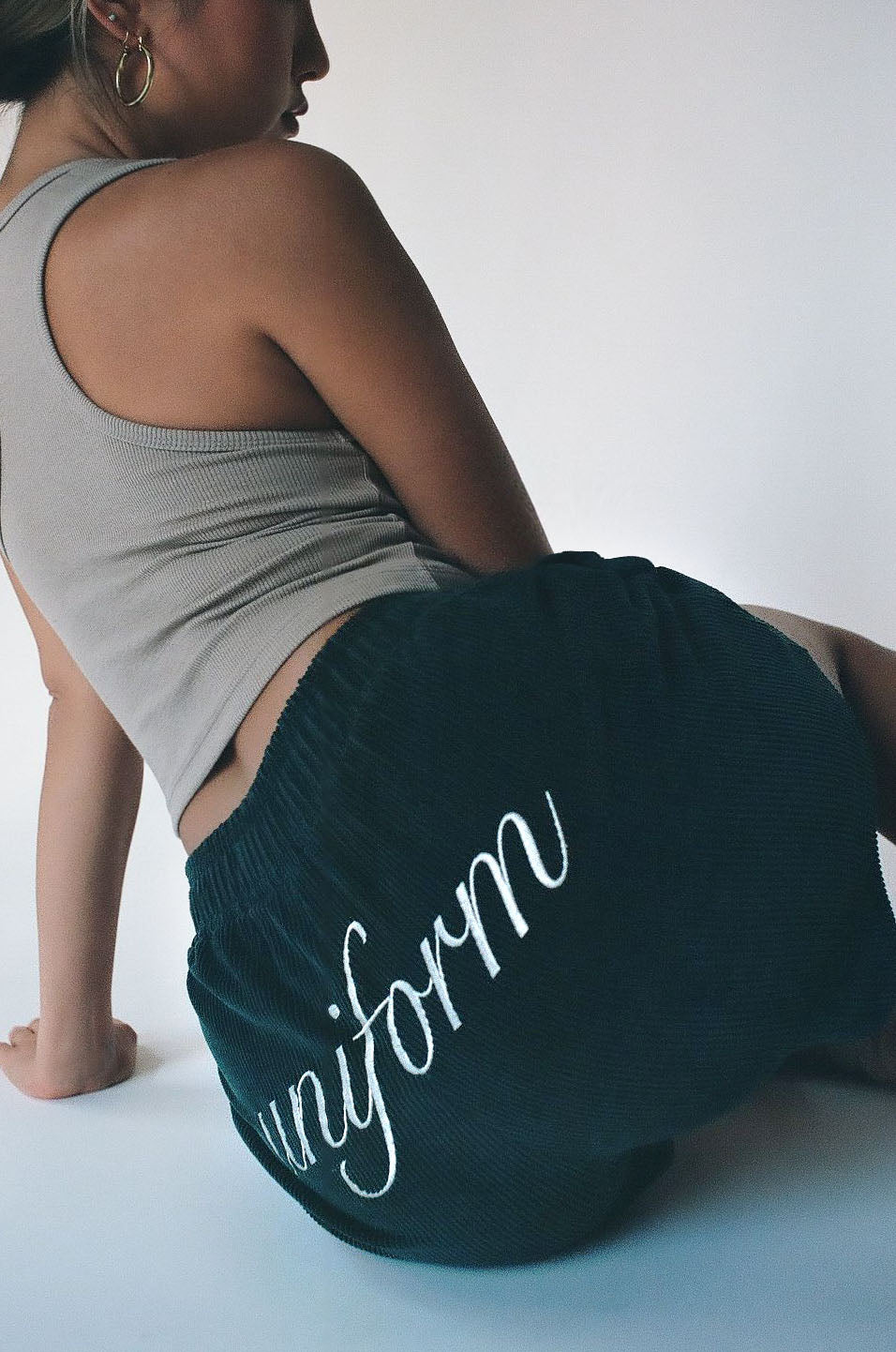 UNIFORM corduroy shorts - hunter green