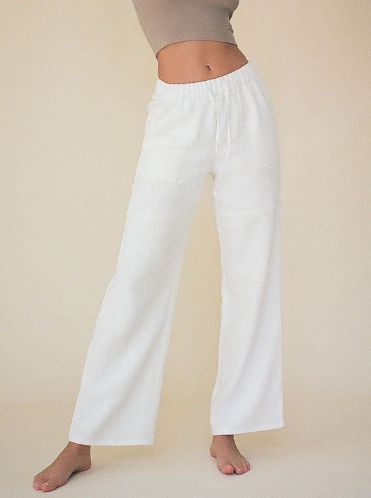 ASHER linen work pants - ivory