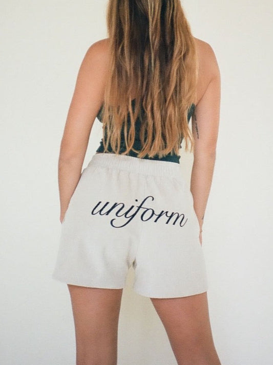UNIFORM corduroy shorts - cream